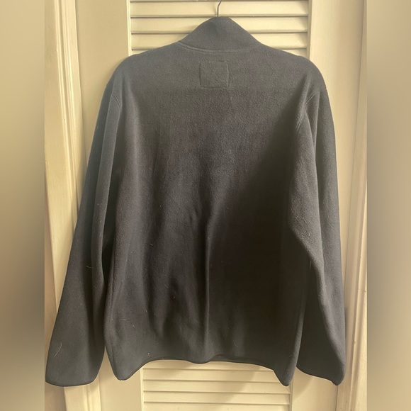 Old Navy Classic Navy Embroidered Fleece Mock-neck 3/4 Zip Front Size M LIKE NEW - Picture 3 of 4